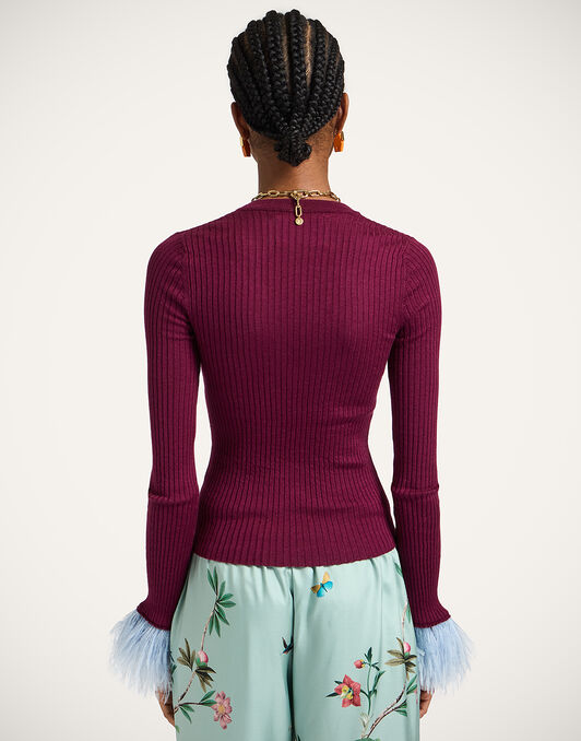 V-Neck High Kick Top La DoubleJ: Solid Burgandy V-Neck High Kick Top La DoubleJ: Solid Burgandy PUL0206KNI122