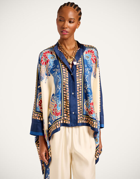 Foulard Shirt La DoubleJ: Lemuria Placée Blue Foulard Shirt La DoubleJ: Lemuria Placée Blue SHI0167LAC008