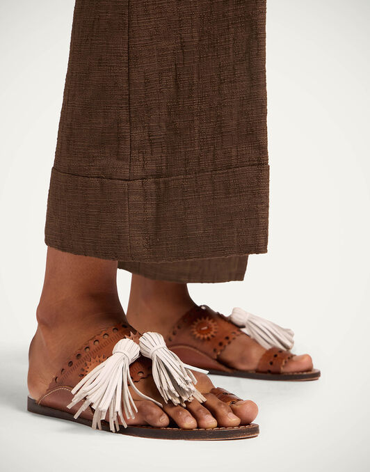 Sandy Slides La DoubleJ: Solid Brown Sandy Slides La DoubleJ: Solid Brown SHO0114LEA014