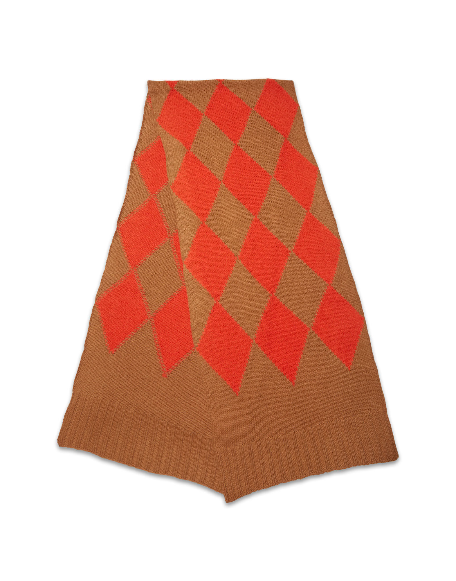Argyle Scarf La DoubleJ: Camel Orange Argyle Scarf La DoubleJ: Camel Orange SCA0029KNI064