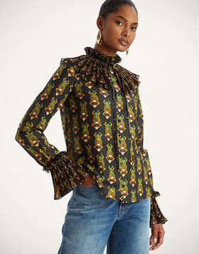 Nefertiti Shirt La DoubleJ: Scarab Black SHI0081SIL010