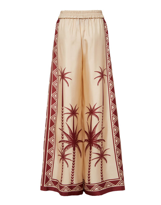 Palazzo Pants La DoubleJ: Date Palms Placée Ivory TRO0026SIL006