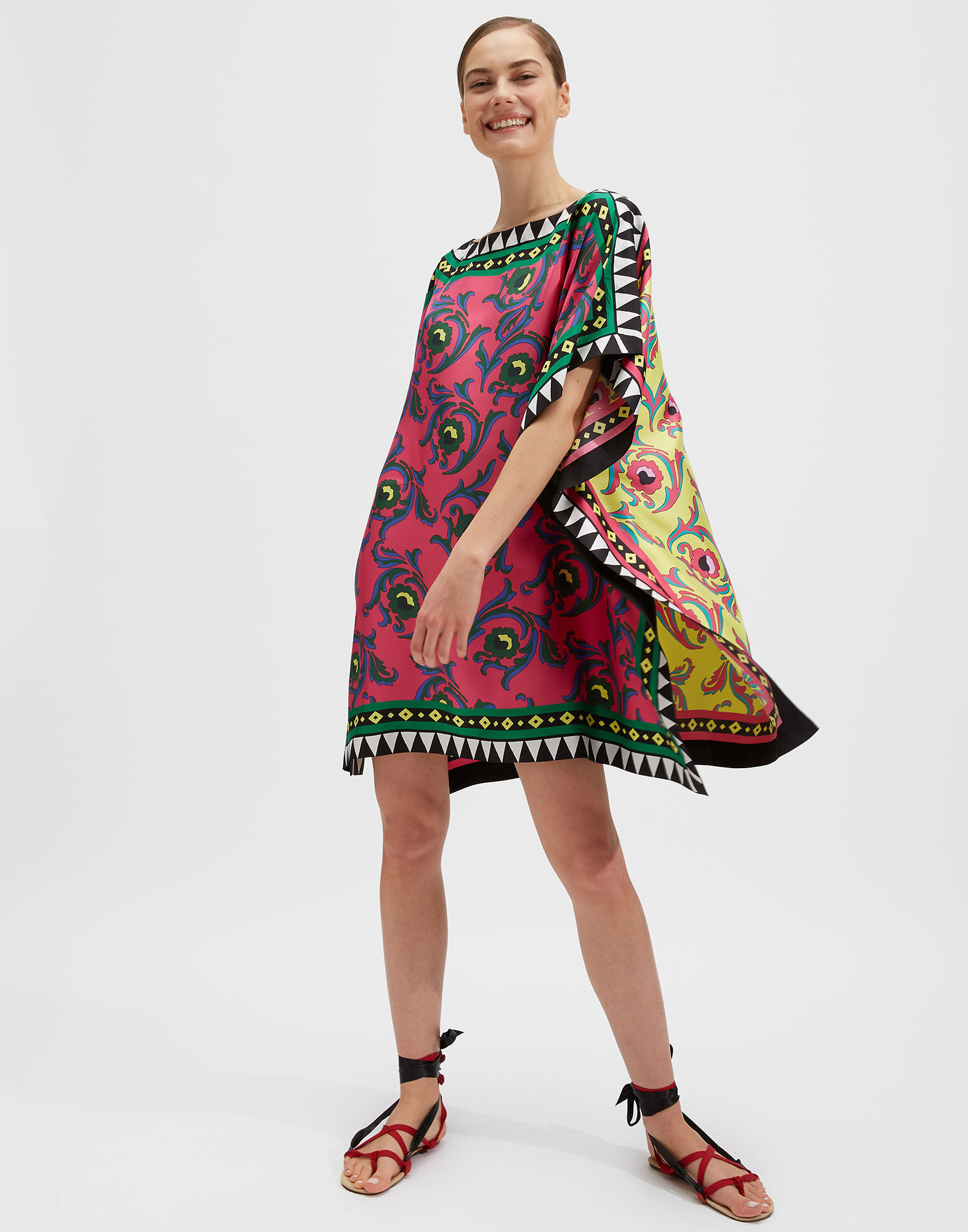 Scarf Dress LaDoubleJ: Cartwheel Fuxia DRE0223SIL006