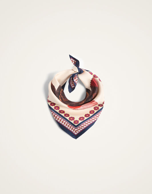 Foulard 45 La DoubleJ: Zooflora Turtlair Ivory Foulard 45 La DoubleJ: Zooflora Turtlair Ivory SCA0065SIL006