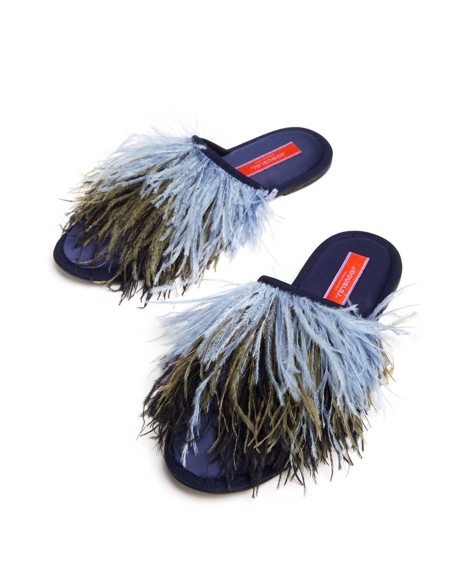 Feather Slippers La DoubleJ: Solid Acquamarine SHO0007RAS007