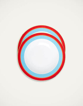 Soup Plates Set Of 2 La DoubleJ: Rainbow Azure Soup Plates Set Of 2 La DoubleJ: Rainbow Azure SOU0002CER001