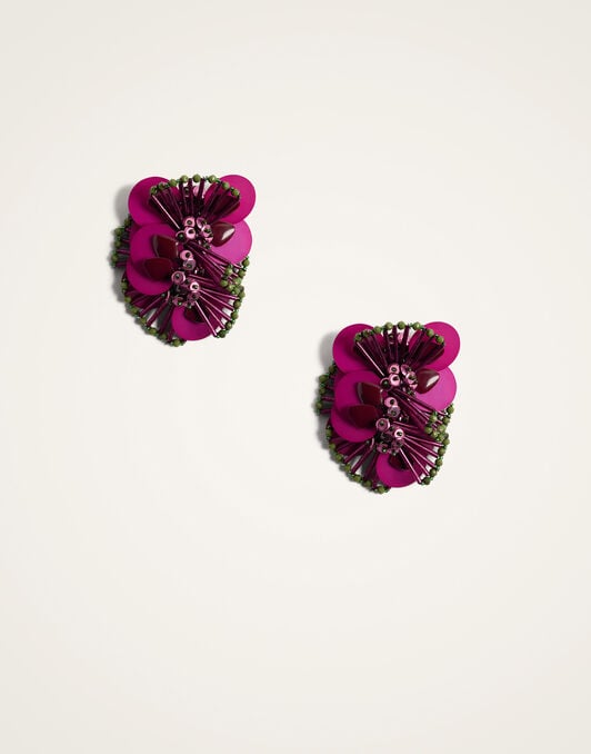 Petal Long Earrings La DoubleJ: Burgundy Petal Long Earrings La DoubleJ: Burgundy EAR0090EMB222