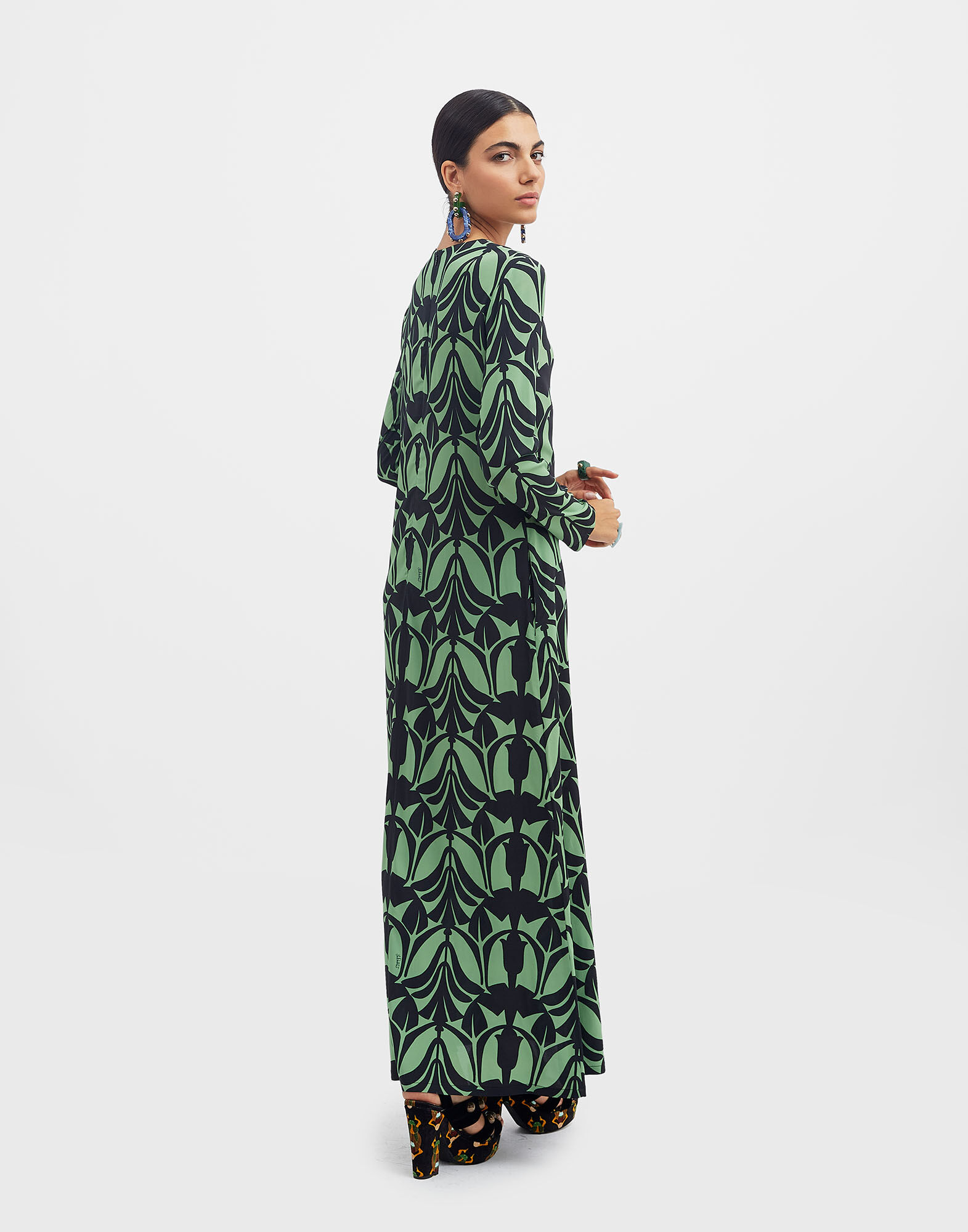Long Sleeve Swing Dress La DoubleJ: Papyrus Green Long Sleeve Swing Dress La DoubleJ: Papyrus Green DRE0184VIS001