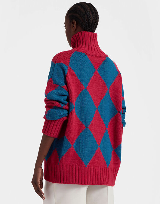 Argyle Sweater La DoubleJ: Red & Blue Argyle Sweater La DoubleJ: Red & Blue PUL0091KNI064