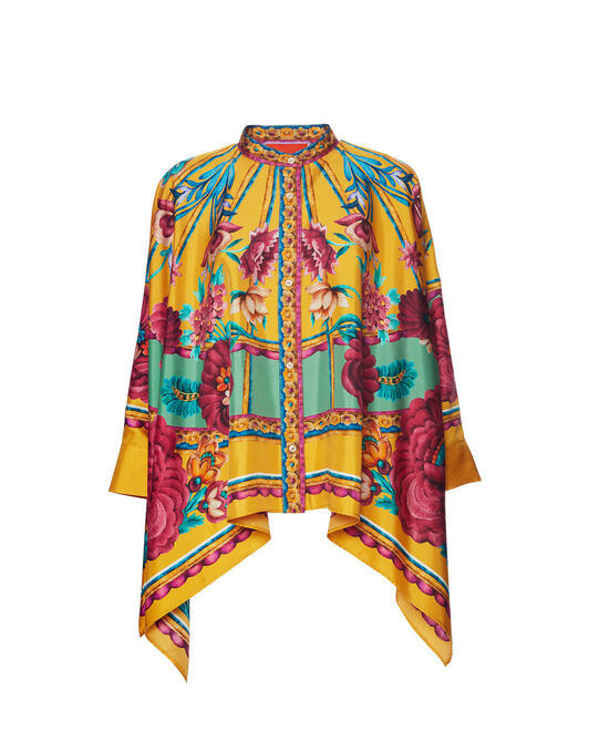 Foulard Shirt La DoubleJ: Zodiac Placée Marigold Foulard Shirt La DoubleJ: Zodiac Placée Marigold SHI0167LAC008