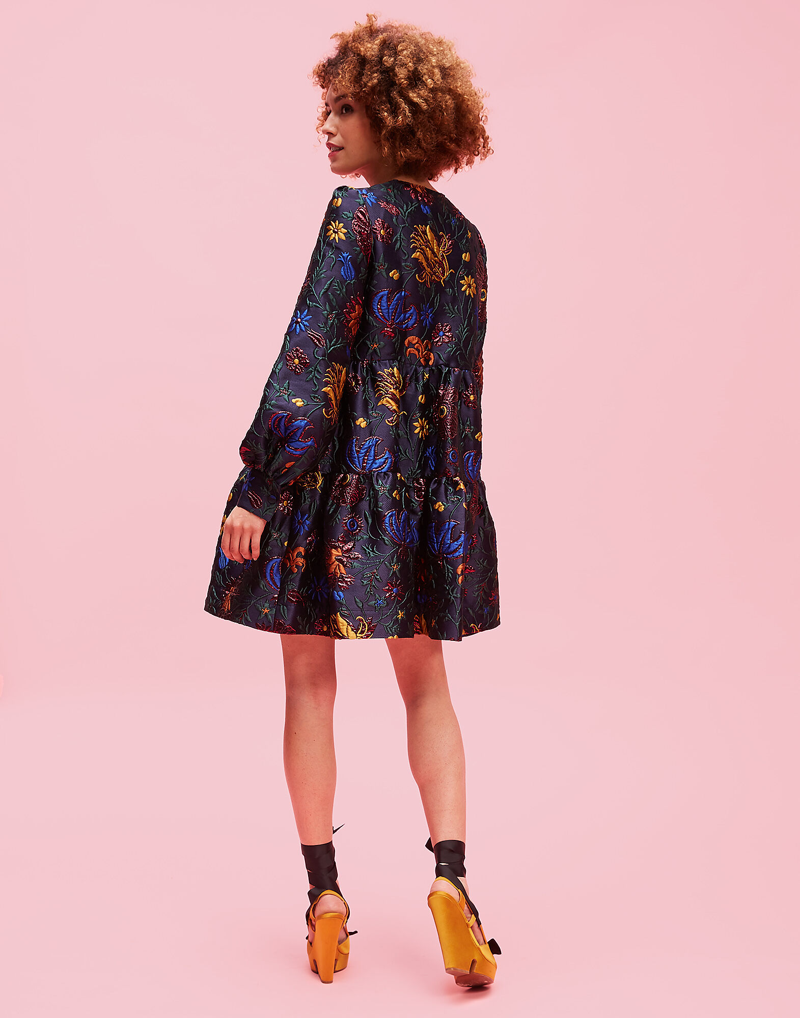 Peasant Dress LaDoubleJ: Dragonflower Lurex fw18_look_23