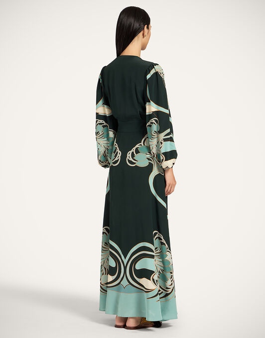 Long Camerino Dress La DoubleJ: Blooming Tulip Placée Dark Green Long Camerino Dress La DoubleJ: Blooming Tulip Placée Dark Green DRE0720CRE002