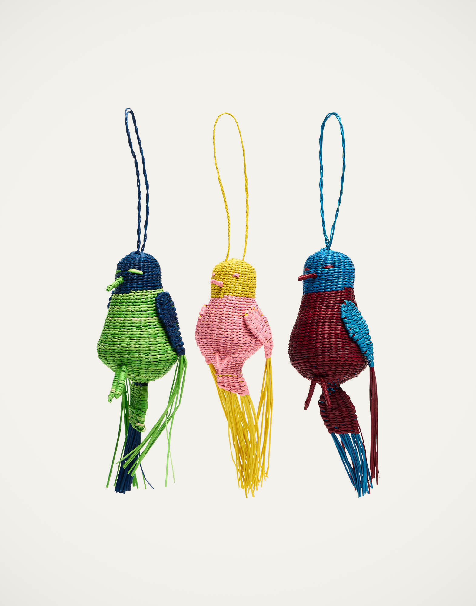 Bird Holiday Ornaments Set Of 3 La DoubleJ: Multicolor Bird Holiday Ornaments Set Of 3 La DoubleJ: Multicolor OTS0025RAF010