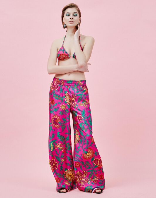 Palazzo Pants La DoubleJ: Dragon Flower Fucsia Palazzo Pants LaDoubleJ: Dragon Flower Fucsia TRO0003SIL001