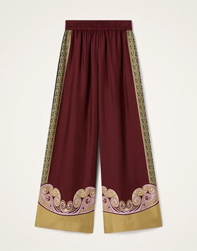 Palazzo Pants La DoubleJ: Kells Swirl Placée Burgundy TRO0026SIL006