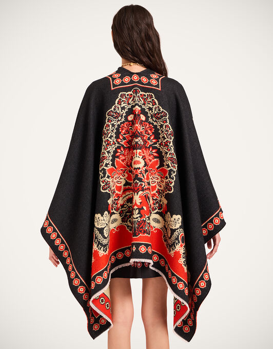 Soul Poncho La DoubleJ: Cornucopia Placée Black Soul Poncho La DoubleJ: Cornucopia Placée Black SCA0059WOL025