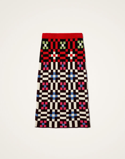 Byte Skirt La DoubleJ: Multicolor Pink & Blue Byte Skirt La DoubleJ: Multicolor Pink & Blue SKI0177KNI173