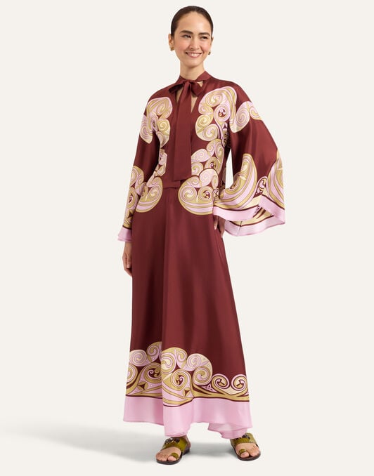 Magnifico Dress La DoubleJ: Kells Swirl Placée Burgundy Magnifico Dress La DoubleJ: Kells Swirl Placée Burgundy DRE0232SIL006