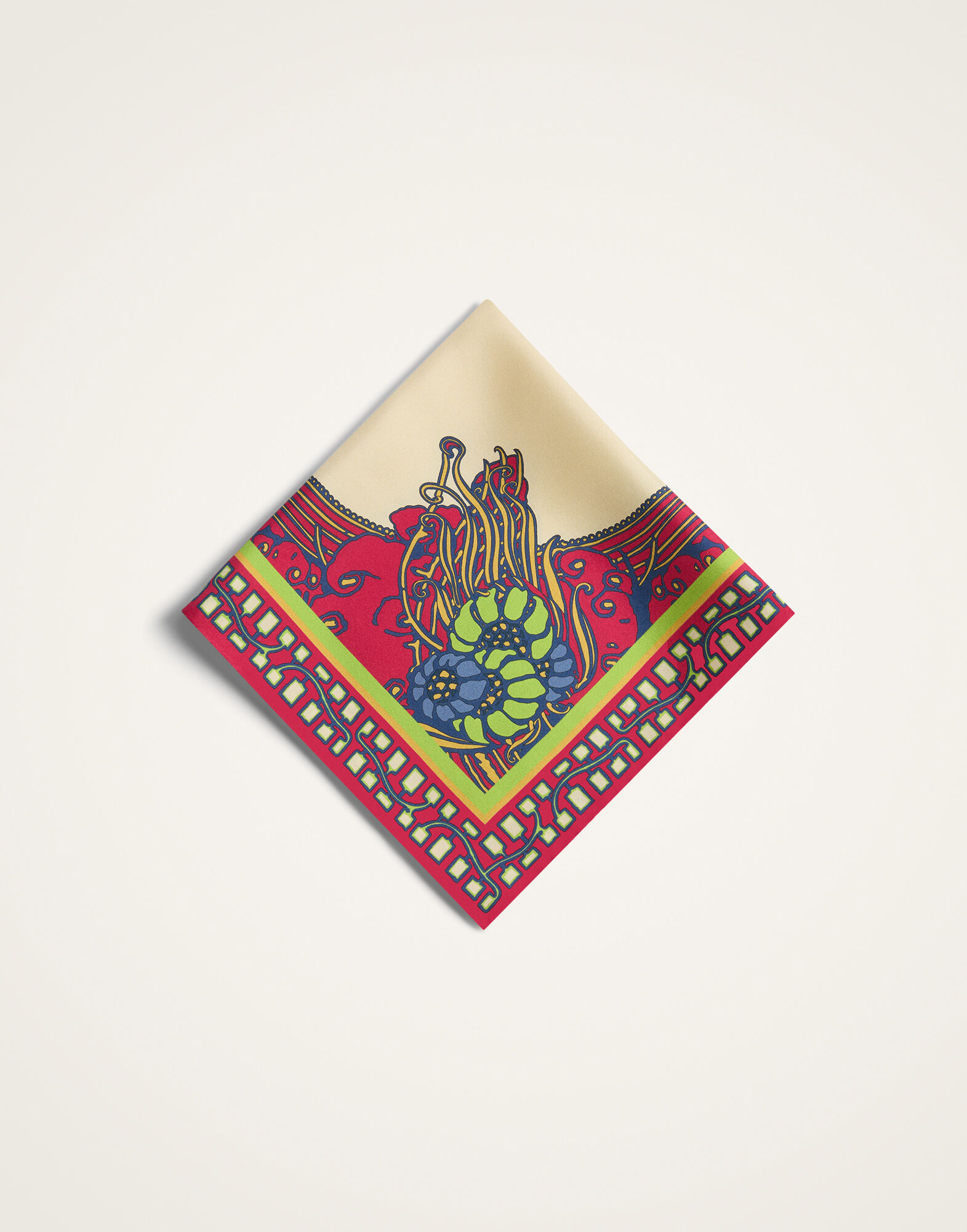 Foulard 45 La DoubleJ: Lemuria Placée Pink SCA0065SIL006
