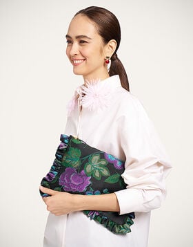 Hand Pochette La DoubleJ: Botanical Black BAG0059JCQ144