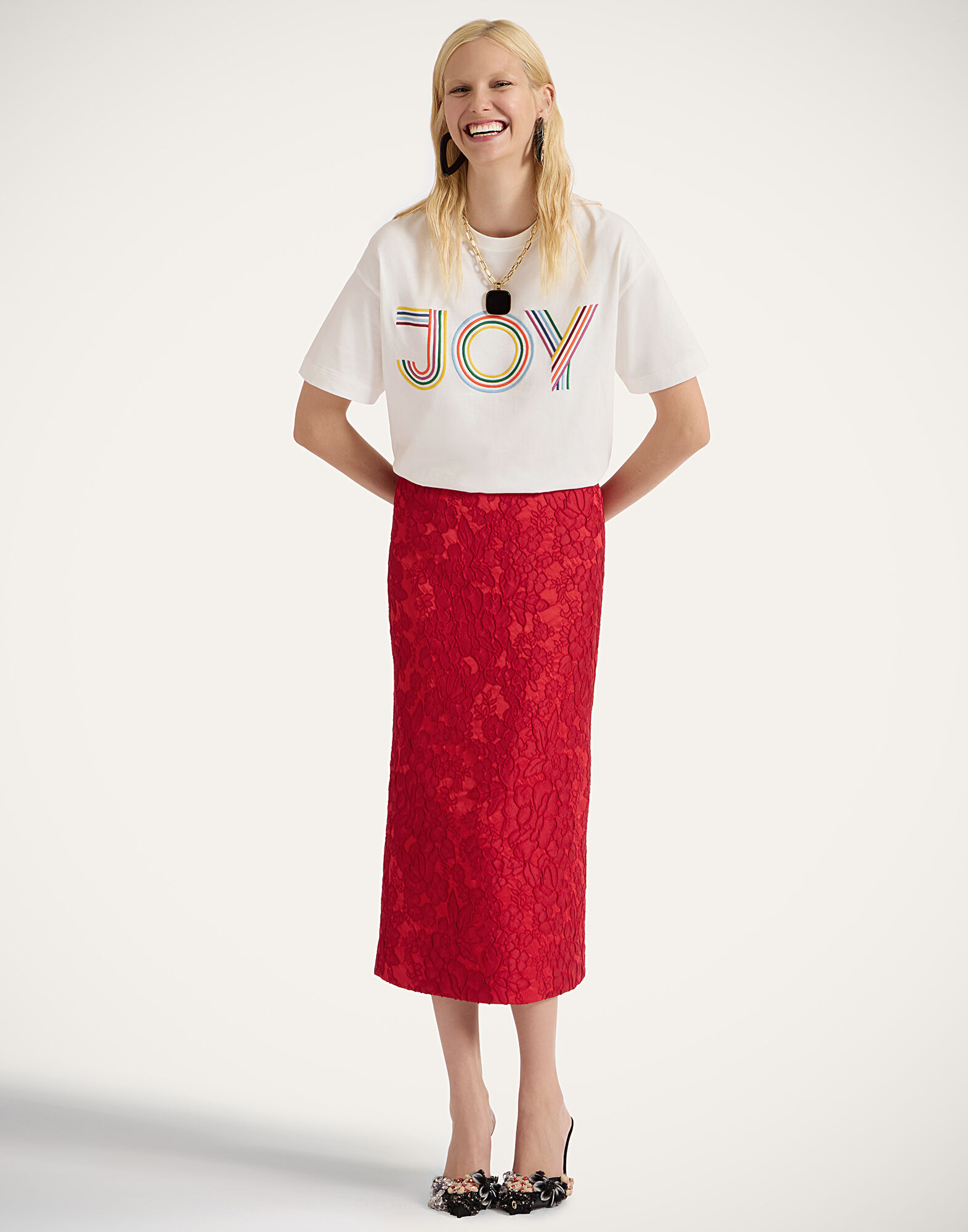House T-Shirt La DoubleJ: Joy Off White House T-Shirt La DoubleJ: Joy Off White TSH0056JER032