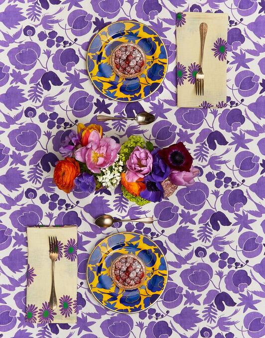 Large Tablecloth La DoubleJ: Wildbird Viola Large Tablecloth La DoubleJ: Wildbird Viola TBC0003LIN001