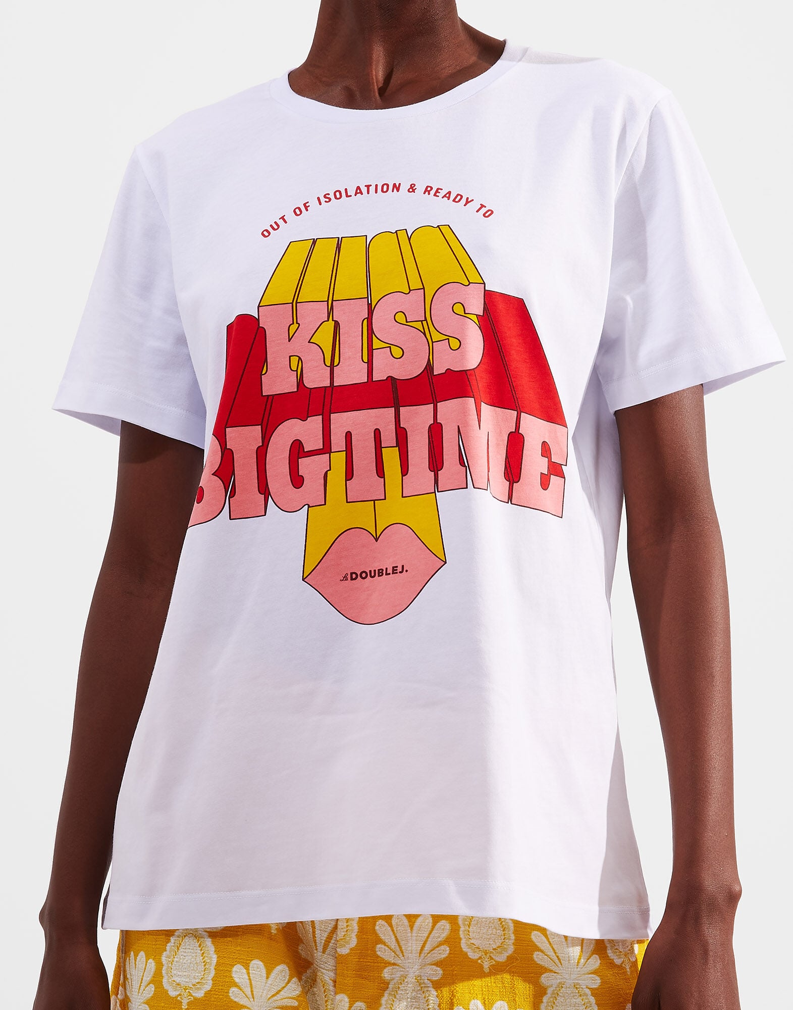 Slogan T-shirt La DoubleJ: Kiss Big Time Slogan T-shirt LaDoubleJ: Kiss Big Time SHI0031JER010