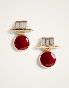 Shen Loop Earrings La DoubleJ: 24K Gold Plate And Enamel EAR0082BRA003