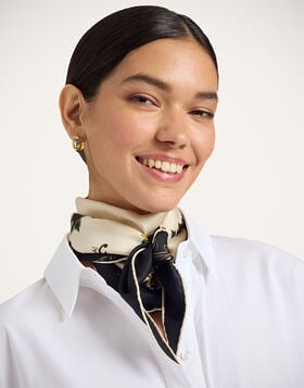 Diamond Scarf La DoubleJ: Buttercup Placée Black SCA0105SIL006