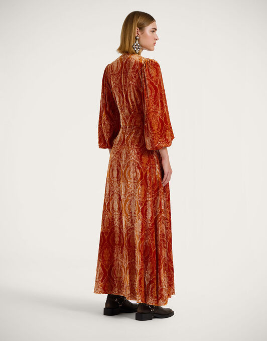 Long Camerino Dress La DoubleJ: Banquet Orange DRE0585DEV003