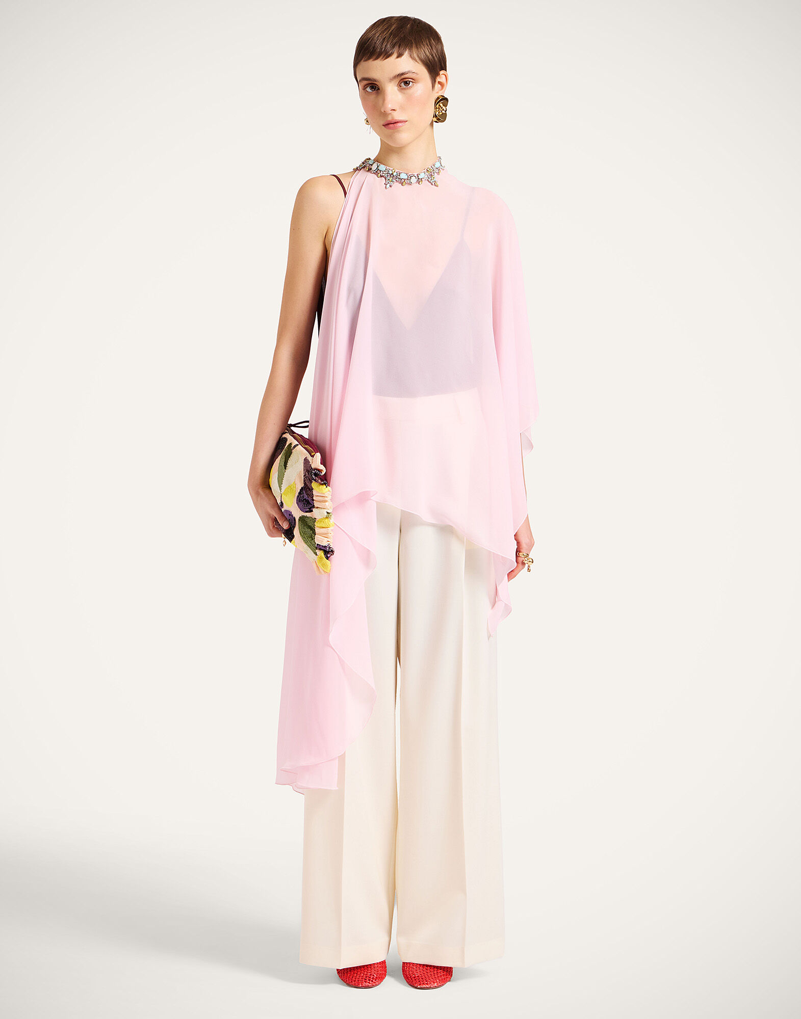 Maria Cape La DoubleJ: Solid Pink SCA0092SIL014