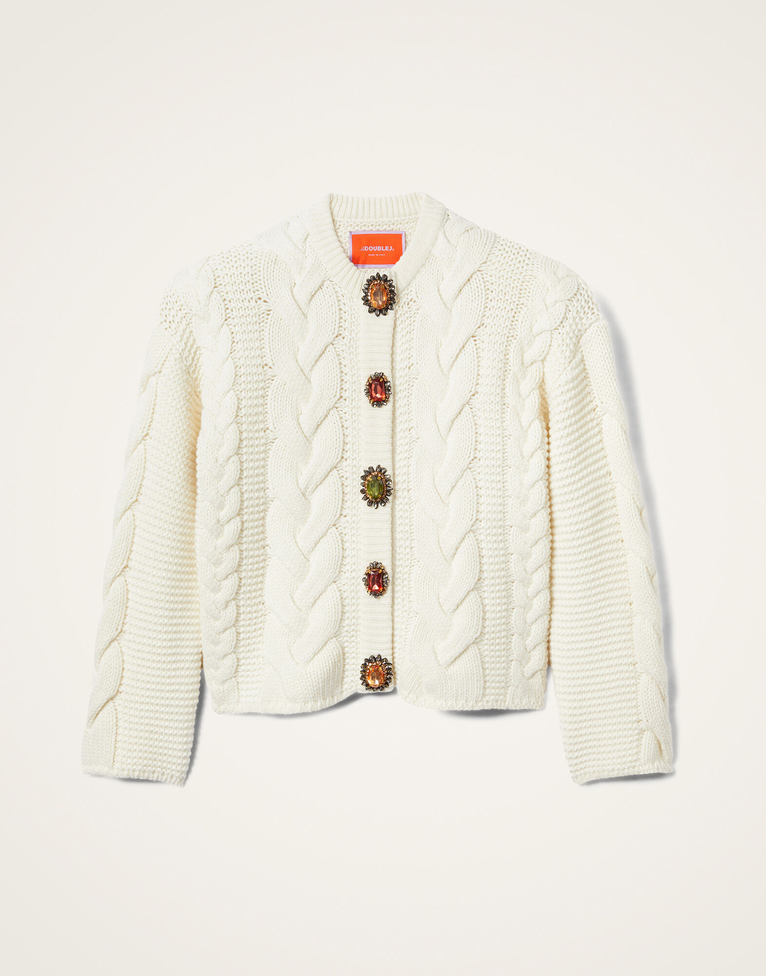 Portrait Cardigan La DoubleJ: Solid Ivory PUL0211KNI120