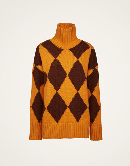 Argyle Sweater La DoubleJ: Yellow / Brown PUL0091KNI064