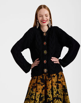 Portrait Cardigan La DoubleJ: Solid Black Portrait Cardigan La DoubleJ: Solid Black PUL0211KNI120