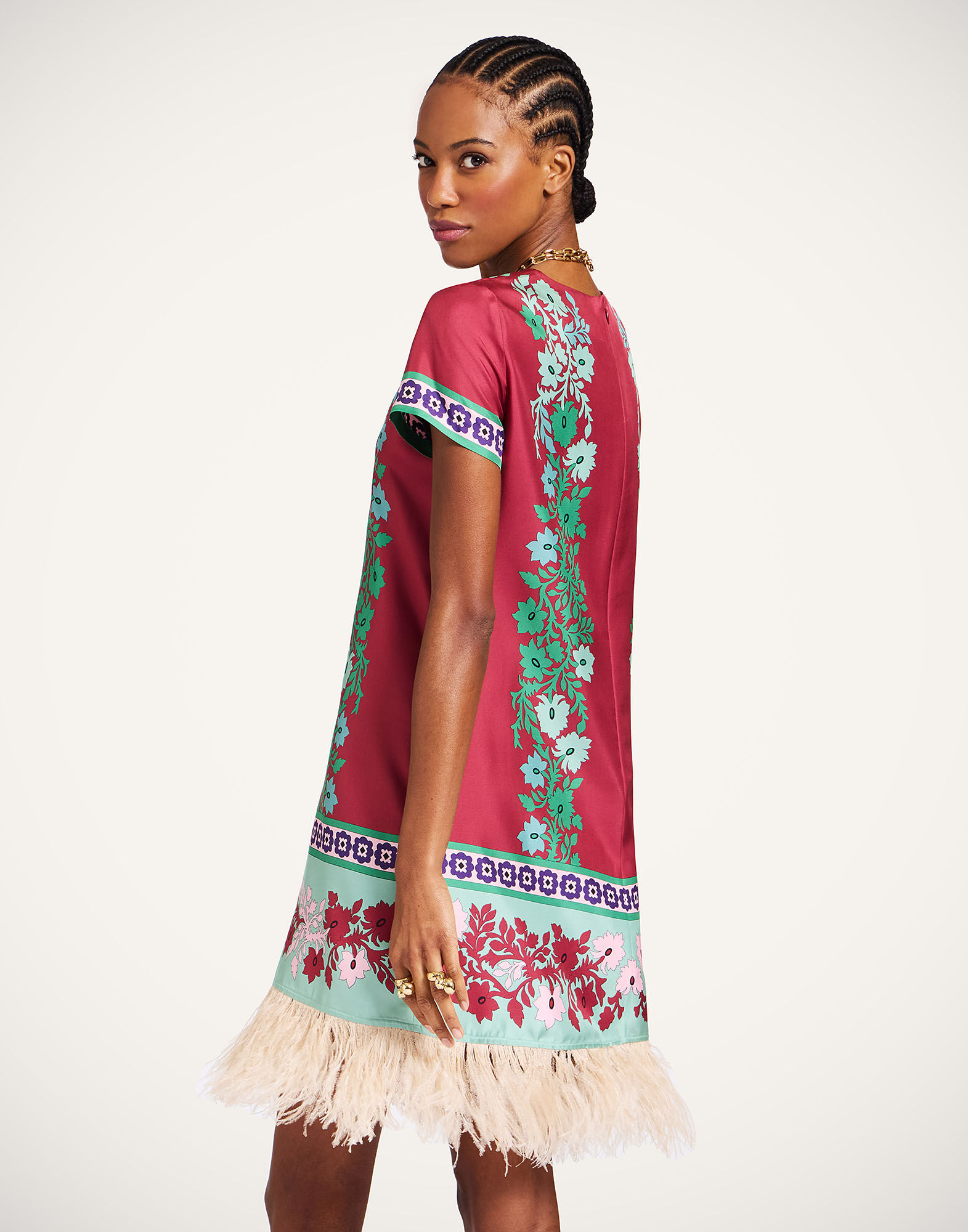 Mini Swing Dress La DoubleJ: Regalia Placée Red Mini Swing Dress La DoubleJ: Regalia Placée Red DRE0963SIL006