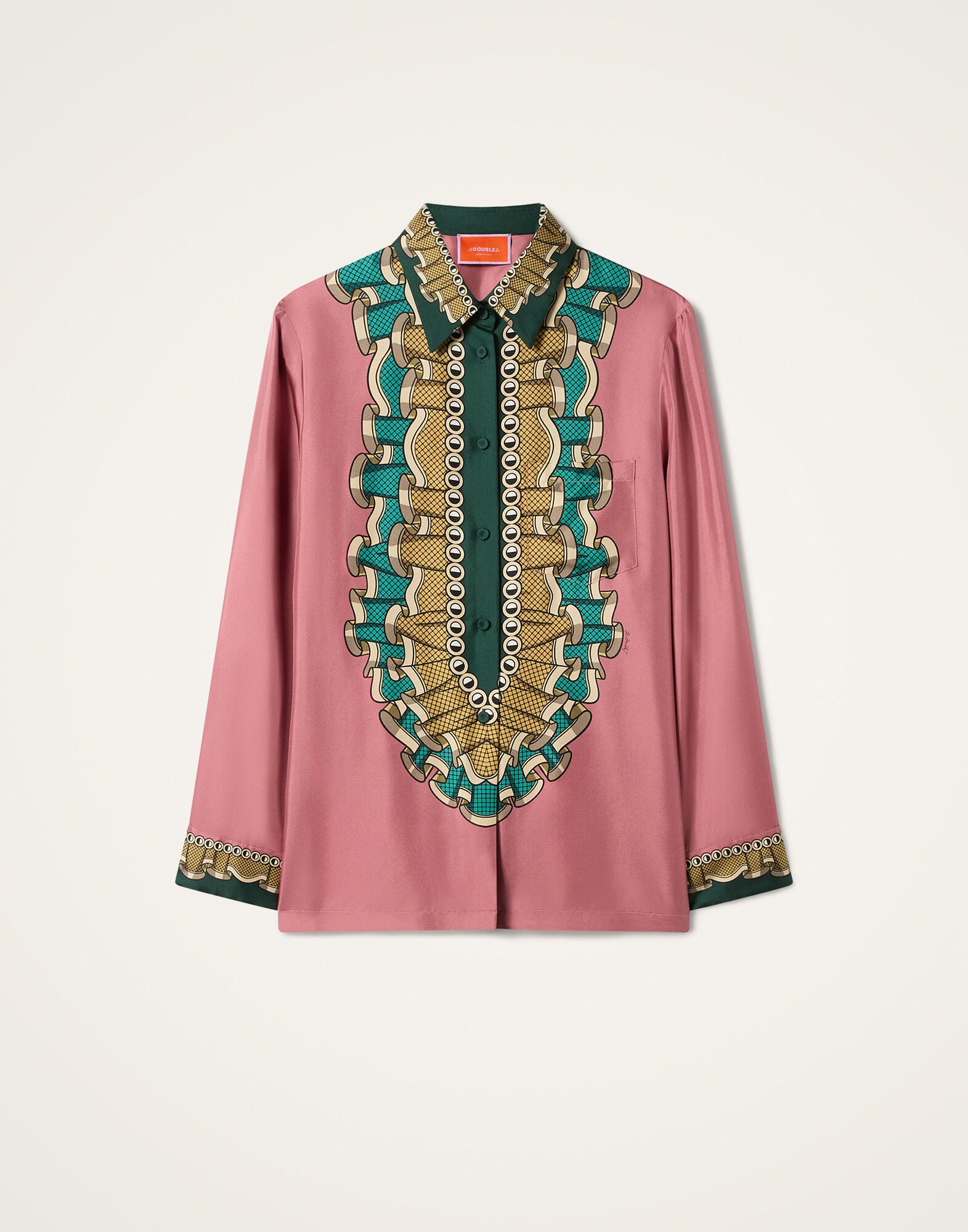 Boy Shirt La DoubleJ: Frills Placée Pink SHI0040SIL001
