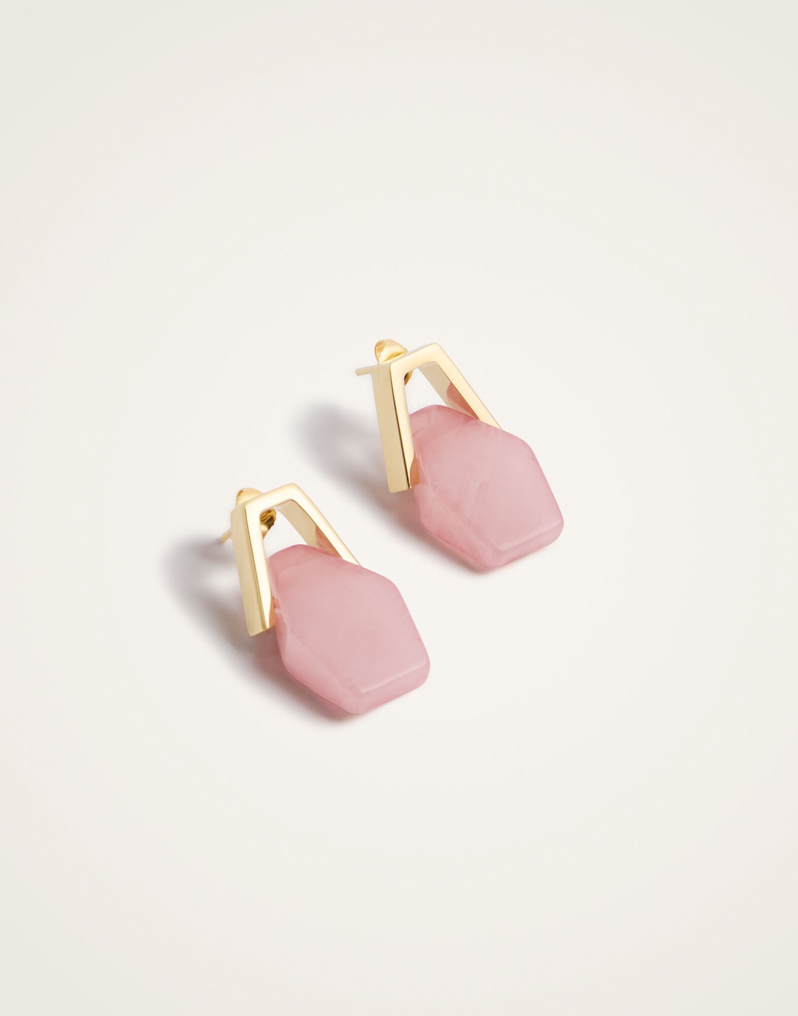 Portal Earrings La DoubleJ: 24K Gold Plate & Pink Resin Portal Earrings La DoubleJ: 24K Gold Plate & Pink Resin EAR0051POL014