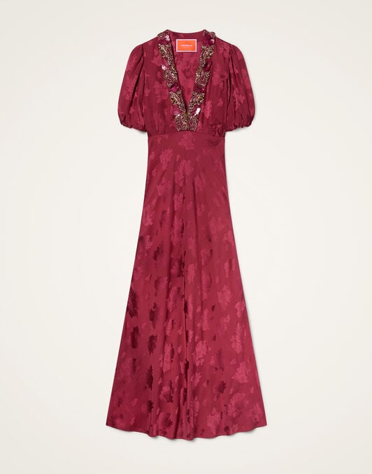 Marlene Dress La DoubleJ: Hibiscus Brick Red Marlene Dress La DoubleJ: Hibiscus Brick Red DRE1204JCQ154