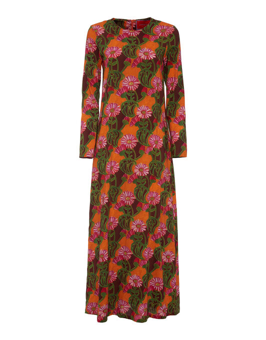 Long Sleeve Swing Dress La DoubleJ: Orange Gerber Long Sleeve Swing Dress La DoubleJ: Orange Gerber DRE0184VIS001