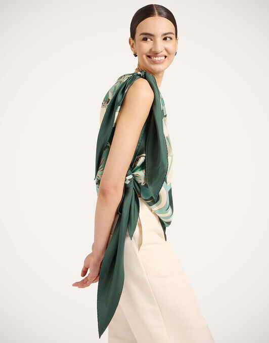 Full-On Foulard La DoubleJ: Blooming Tulip Placée Mint SCA0096SIL029