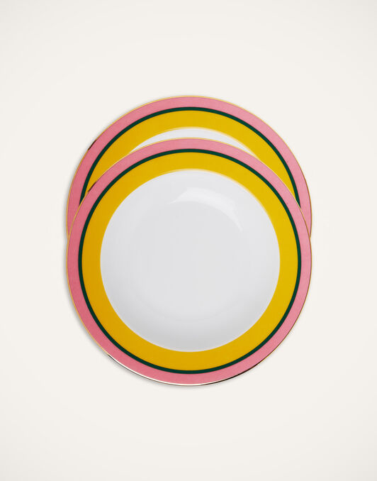 Soup Plates Set Of 2 La DoubleJ: Rainbow Yellow Soup Plates Set Of 2 La DoubleJ: Rainbow Yellow SOU0002CER001