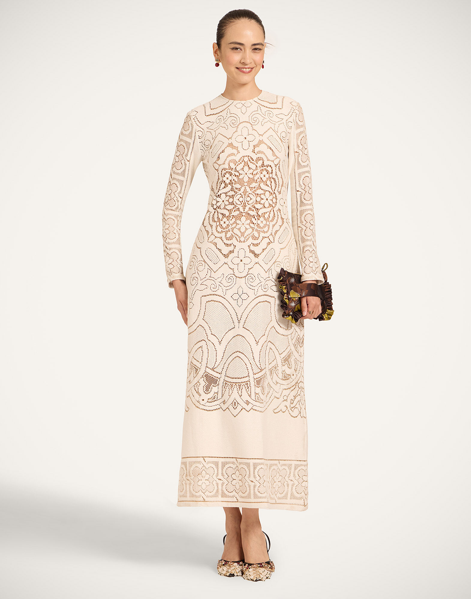 Lacey Long Sleeve Swing Dress La DoubleJ: Solid White Smoke Lacey Long Sleeve Swing Dress La DoubleJ: Solid White Smoke DRE0418EMB006
