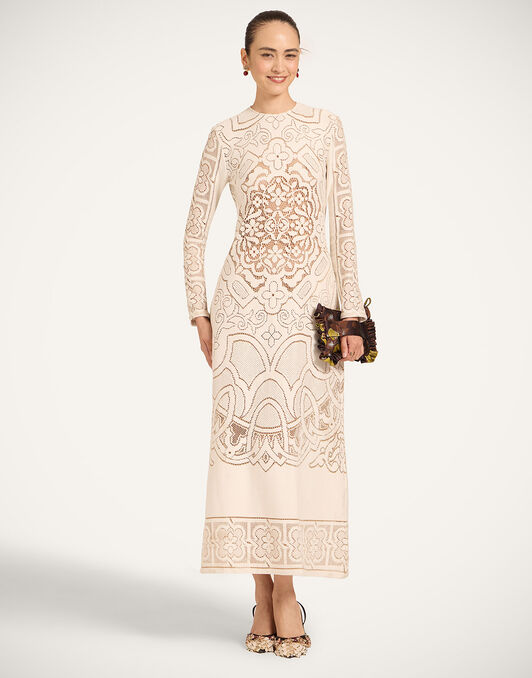 Lacey Long Sleeve Swing Dress La DoubleJ: Solid White Smoke Lacey Long Sleeve Swing Dress La DoubleJ: Solid White Smoke DRE0418EMB006