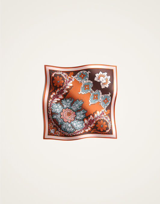 Foulard 45 La DoubleJ: Chamberlain Placée Orange Foulard 45 La DoubleJ: Chamberlain Placée Orange SCA0065SIL006