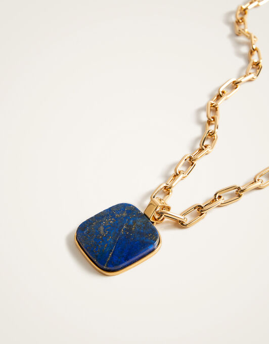 Soul Pendant Necklace La DoubleJ: 24k Gold Plate & Lapis Lazuli Soul Pendant Necklace La DoubleJ: 24k Gold Plate & Lapis Lazuli NEC0017BRA003