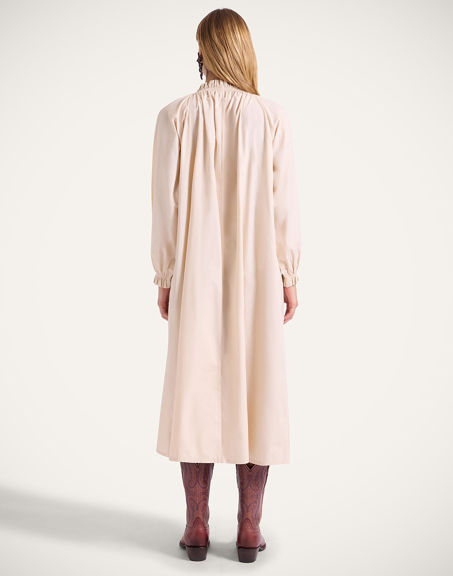 Cerere Shirt Dress La DoubleJ: Solid Pale Pink Cerere Shirt Dress La DoubleJ: Solid Pale Pink DRE0974COT082