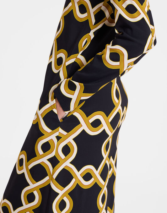 Long Sleeve Swing Dress La DoubleJ: Tackle Black DRE0184VIS001