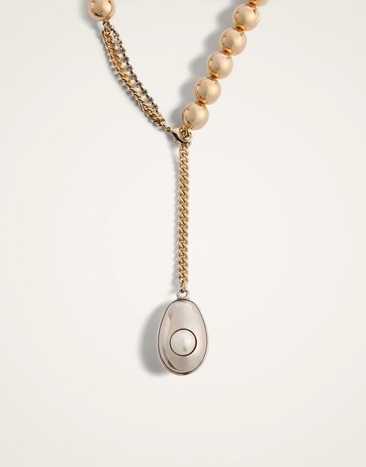 Venus Pendant La DoubleJ: 24K Gold Plate and Pearl-effect Detail NEC0075BRA012
