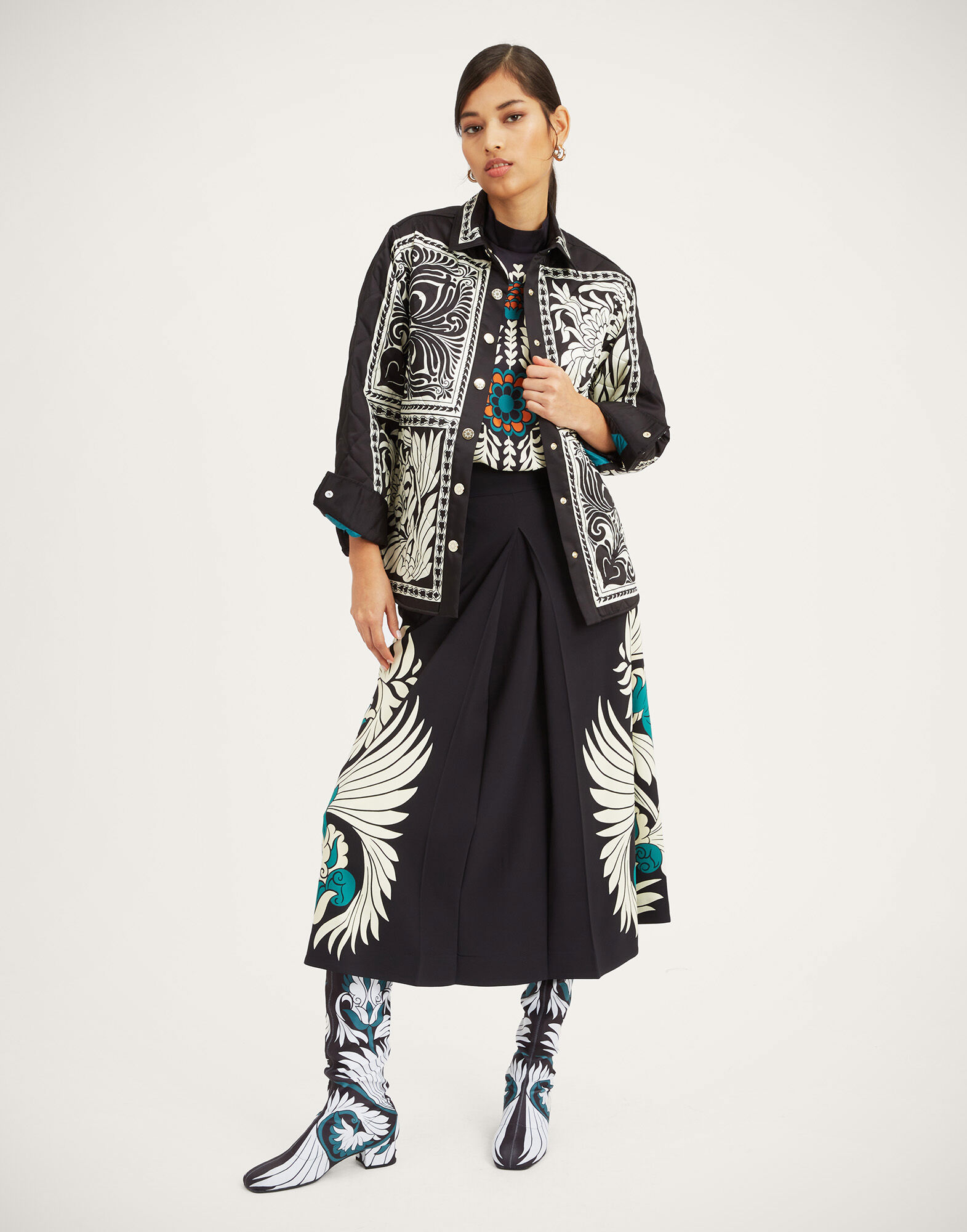 Iris Shirt Jacket La DoubleJ: Mix Tiles Placée Black Iris Shirt Jacket La DoubleJ: Mix Tiles Placée Black JAC0090POL002
