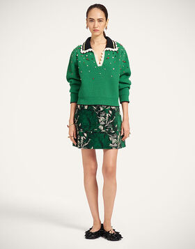 Short Skirt La DoubleJ: Quill Green SKI0027VEL001
